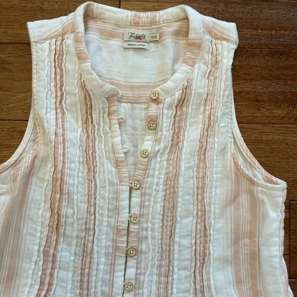 Faherty Isha Striped Sleeveless Organic Cotton Shift Dress, XS - Picture 4 of 10